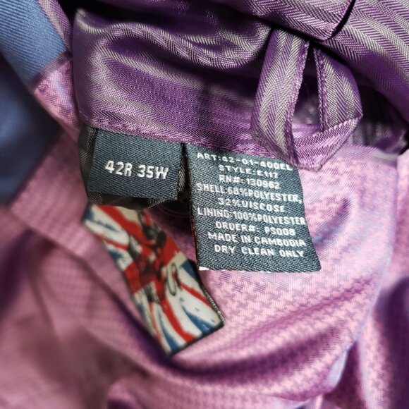 English Laundry 2Pc Suit Men’s 42R 35W Navy Blue 2-Piece Modern Fit Blazer Pants - Picture 6 of 14